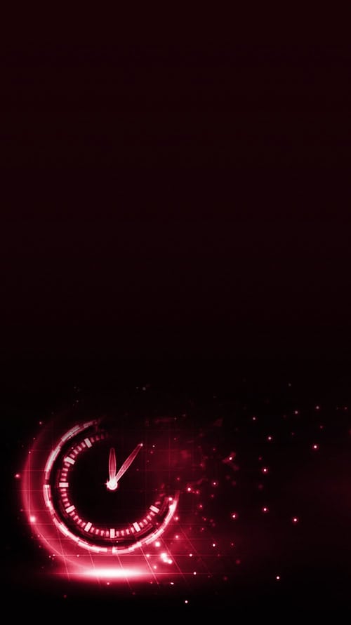 Clock glowing with tech-like effect that gradually fades, symbolizing the reduction of time spent on tasks when using cloud